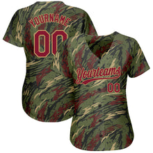 Загрузить изображение в средство просмотра галереи, Custom Olive Crimson-Old Gold 3D Pattern Design Authentic Salute To Service Baseball Jersey