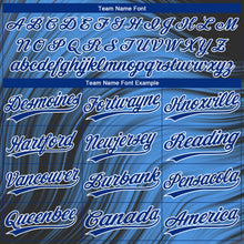 Load image into Gallery viewer, Custom Light Blue Royal-Black 3D Pattern Design Authentic Baseball Jersey