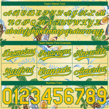 Laden Sie das Bild in den Galerie-Viewer, Custom Yellow Kelly Green 3D Pattern Tropical Beach Hawaii Palm Trees Authentic Basketball Shorts