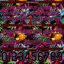 Laden Sie das Bild in den Galerie-Viewer, Custom Black Pink 3D Pattern Tropical Palm Leaves Authentic Basketball Shorts