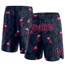 Laden Sie das Bild in den Galerie-Viewer, Custom Black Pink 3D Pattern Flamingo Authentic Basketball Shorts