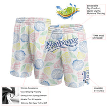 Загрузить изображение в средство просмотра галереи, Custom White Royal 3D Pattern Sea Shells Authentic Basketball Shorts