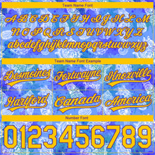 Загрузить изображение в средство просмотра галереи, Custom Royal Yellow-Purple 3D Pattern Conch And Seahorse Authentic Basketball Shorts
