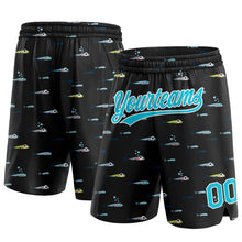 Загрузить изображение в средство просмотра галереи, Custom Black Lakes Blue-White 3D Pattern Fish Authentic Basketball Shorts