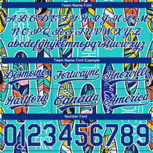 Загрузить изображение в средство просмотра галереи, Custom Aqua Royal-White 3D Pattern Tropical Hawaii Palm Leaves Beach Surfing Authentic Basketball Shorts