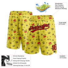 Загрузить изображение в средство просмотра галереи, Custom Yellow Red-Black 3D Pattern Crabs And Shells Authentic Basketball Shorts