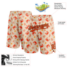 Load image into Gallery viewer, Custom Cream Orange-Black 3D Pattern Crabs Shells And Starfishs Authentic Basketball Shorts
