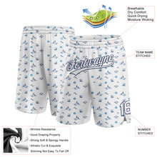 Load image into Gallery viewer, Custom White Navy 3D Pattern Fish And Ships Authentic Basketball Shorts
