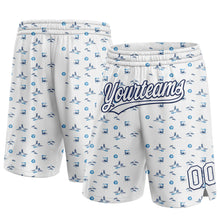 Load image into Gallery viewer, Custom White Navy 3D Pattern Fish And Ships Authentic Basketball Shorts
