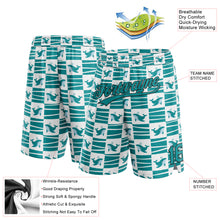 Загрузить изображение в средство просмотра галереи, Custom Midnight Green Teal-Black 3D Pattern Sharks Authentic Basketball Shorts