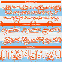 Laden Sie das Bild in den Galerie-Viewer, Custom Light Blue White-Orange 3D Pattern Crabs Authentic Basketball Shorts