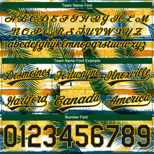 Загрузить изображение в средство просмотра галереи, Custom Black Yellow-Midnight Green 3D Pattern Hawaii Palm Leaves Authentic Basketball Shorts