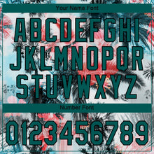 Laden Sie das Bild in den Galerie-Viewer, Custom White Midnight Green-Black 3D Pattern Design Hawaii Palm Trees Authentic Baseball Jersey