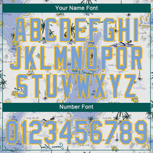 Laden Sie das Bild in den Galerie-Viewer, Custom White Light Blue-Yellow 3D Pattern Design Beach Hawaii Palm Trees And Island Authentic Baseball Jersey