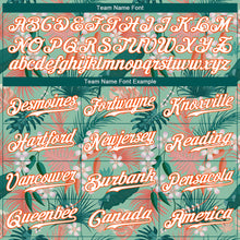 Charger l'image dans la galerie, Custom Teal White-Orange 3D Pattern Design Hawaii Palm Leaves And Flowers Authentic Baseball Jersey