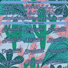 Загрузить изображение в средство просмотра галереи, Custom Sky Blue Light Blue-Black 3D Pattern Design Cactus And Leaves Authentic Baseball Jersey