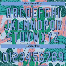 Загрузить изображение в средство просмотра галереи, Custom Sky Blue Light Blue-Black 3D Pattern Design Cactus And Leaves Authentic Baseball Jersey