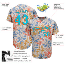 Загрузить изображение в средство просмотра галереи, Custom White Lakes Blue-Orange 3D Pattern Design Leaves Authentic Baseball Jersey