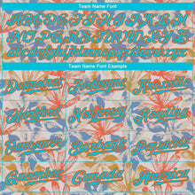 Загрузить изображение в средство просмотра галереи, Custom White Lakes Blue-Orange 3D Pattern Design Leaves Authentic Baseball Jersey