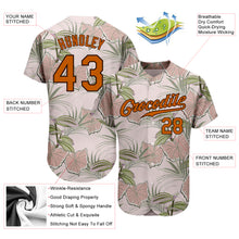 Laden Sie das Bild in den Galerie-Viewer, Custom Light Pink Texas Orange-Brown 3D Pattern Design Tropical Hawaii Plants Authentic Baseball Jersey