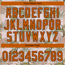 Laden Sie das Bild in den Galerie-Viewer, Custom Light Pink Texas Orange-Brown 3D Pattern Design Tropical Hawaii Plants Authentic Baseball Jersey