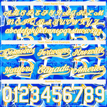 Загрузить изображение в средство просмотра галереи, Custom Royal White-Yellow 3D Pattern Ocean Graphic Geometry Authentic Basketball Shorts
