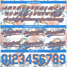 Загрузить изображение в средство просмотра галереи, Custom White Powder Blue-Orange 3D Pattern Coral And Crab Authentic Basketball Shorts