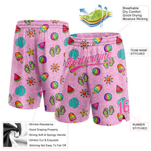 Загрузить изображение в средство просмотра галереи, Custom Pink White 3D Pattern Summer Ice Cream And Watermelon Authentic Basketball Shorts