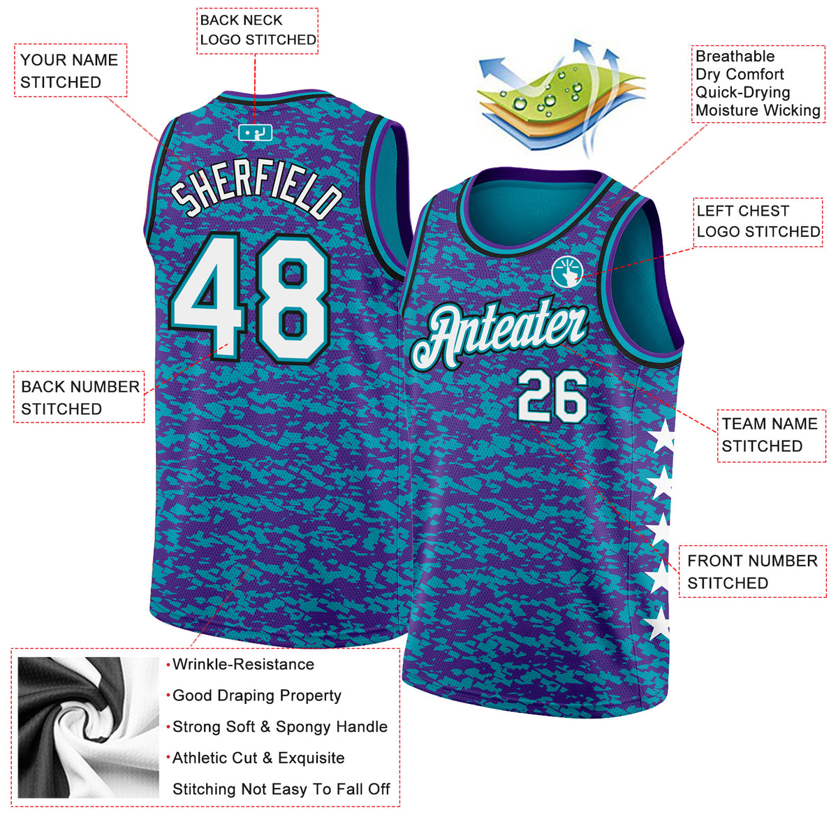 Sublimated Basketball Jersey Hornets style