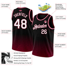 Load image into Gallery viewer, Custom Black White-Maroon Fade Fashion Authentic City Edition Basketball Jersey