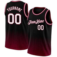 Load image into Gallery viewer, Custom Black White-Maroon Fade Fashion Authentic City Edition Basketball Jersey
