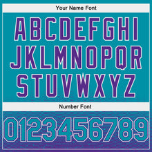 Load image into Gallery viewer, Custom Teal Purple-White Fade Fashion Authentic City Edition Basketball Jersey