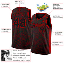 Laden Sie das Bild in den Galerie-Viewer, Custom Black Red Authentic City Edition Basketball Jersey
