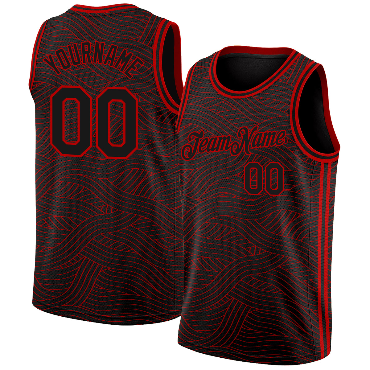 Custom Black Red-Gray Authentic Split Fashion Basketball Jersey Discount