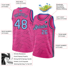 Загрузить изображение в средство просмотра галереи, Custom Pink Light Blue-Black Authentic City Edition Basketball Jersey