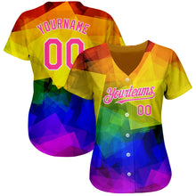Загрузить изображение в средство просмотра галереи, Custom Rainbow For Pride Month Love Is Love LGBT 3D Authentic Baseball Jersey
