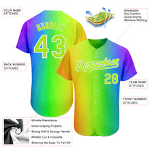 Загрузить изображение в средство просмотра галереи, Custom Rainbow For Pride Month Love Is Love LGBT 3D Authentic Baseball Jersey