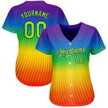 Загрузить изображение в средство просмотра галереи, Custom Rainbow For Pride Month Love Is Love LGBT 3D Authentic Baseball Jersey