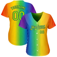 Загрузить изображение в средство просмотра галереи, Custom Rainbow For Pride Month Love Is Love LGBT 3D Authentic Baseball Jersey