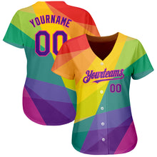 Charger l'image dans la galerie, Custom Rainbow For Pride Month Love Is Love LGBT 3D Authentic Baseball Jersey