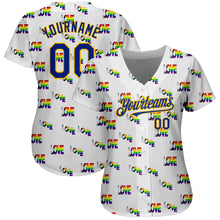 Загрузить изображение в средство просмотра галереи, Custom Rainbow For Pride Month Love Is Love LGBT 3D Authentic Baseball Jersey