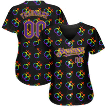 Charger l'image dans la galerie, Custom Rainbow For Pride Month Love Is Love LGBT 3D Authentic Baseball Jersey
