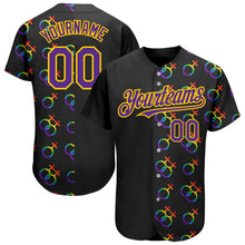 Загрузить изображение в средство просмотра галереи, Custom Rainbow For Pride Month Love Is Love LGBT 3D Authentic Baseball Jersey
