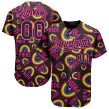 Загрузить изображение в средство просмотра галереи, Custom Rainbow For Pride Month Love Is Love LGBT 3D Authentic Baseball Jersey