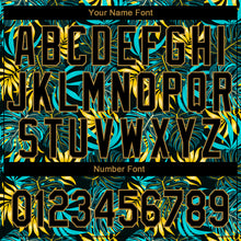 Laden Sie das Bild in den Galerie-Viewer, Custom Black Old Gold 3D Pattern Design Hawaii Tropical Palm Leaves Authentic Baseball Jersey