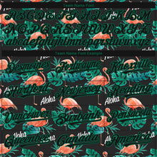 Загрузить изображение в средство просмотра галереи, Custom Black Kelly Green 3D Pattern Design Hawaii Flamingos And Leaves Authentic Baseball Jersey