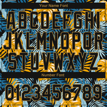 Laden Sie das Bild in den Galerie-Viewer, Custom Black Old Gold 3D Pattern Design Hawaii Tropical Leaves Authentic Baseball Jersey