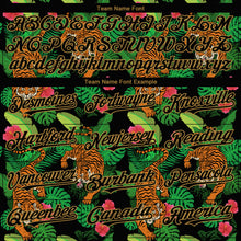 Laden Sie das Bild in den Galerie-Viewer, Custom Black Old Gold 3D Pattern Design Hawaii Tropical Tiger Authentic Baseball Jersey