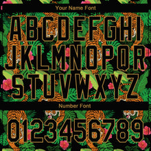 Laden Sie das Bild in den Galerie-Viewer, Custom Black Old Gold 3D Pattern Design Hawaii Tropical Tiger Authentic Baseball Jersey