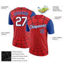 Загрузить изображение в средство просмотра галереи, Custom Red White-Royal 3D Pattern Design Spider Performance T-Shirt